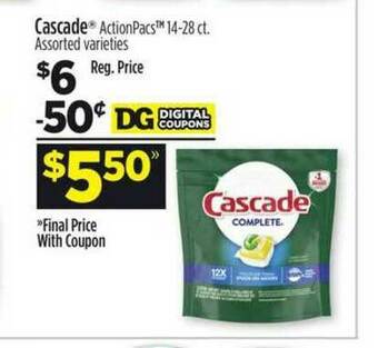 Dollar General Cascade Actionpacs Assorted Varieties offer