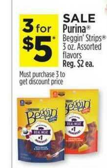 Dollar General Purina Beggin' Strips Assorted Flavors offer