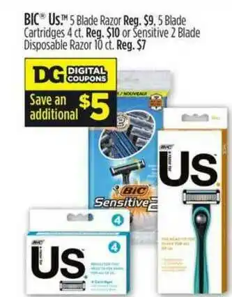 Dollar General Bic Us. Blade Razor Blade Cartridges Or Sensitive Blade Dispsable Razor offer
