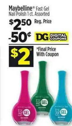 Dollar General Maybelline Fast Gel Nail Polish Assorted offer