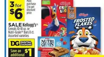 Dollar General Kellogg's Or Nutri-grain Bars Assorted Varieties offer