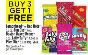 Dollar General Lemonhead Or Red Hots Fun Dip Boston Baked Beans Laffy Taffy Or Pixy offer