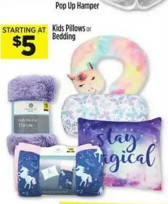 Dollar General Kids Pillows Or Bedding offer