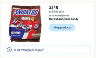 Walgreens Mars sharing size candy offer