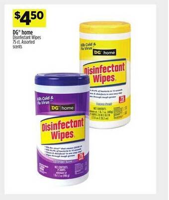 Dollar General Dg home disinfectant wipes offer
