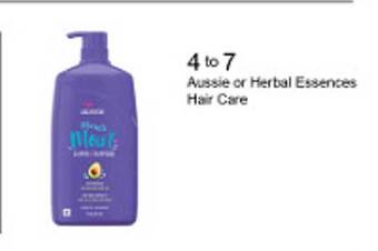 Walgreens Aussie or herbal essences hair care offer