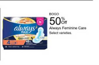 Walgreens Always feminine care offer