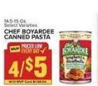Food Lion Chef boyardee canned pasta offer