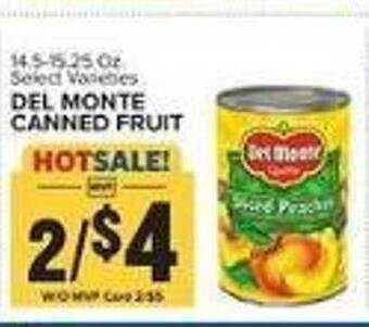 Food Lion Del monte canned fruit offer