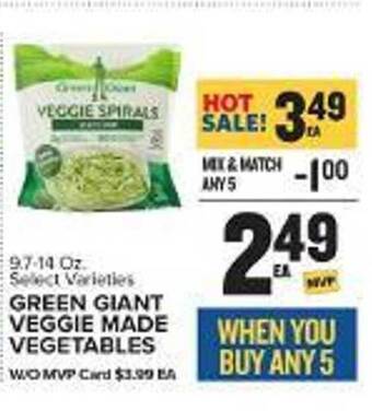 Food Lion Green giant veggie made vegetables offer