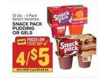 Food Lion Snack pack pudding or gels offer