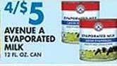 Associated Avenue a evaporated milk offer