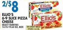 Associated Ellio's 6-9 slice pizza cheese offer