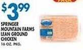 Associated Springer mountain farms lean ground chicken offer