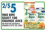 Associated Tree ripe select 100 orange juice offer