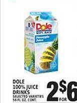 Associated Dole 100% juice drinks offer