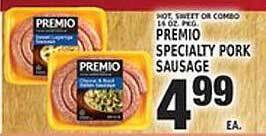 Associated Premio specialty pork sausage offer