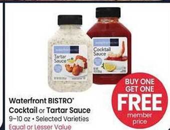 Safeway Waterfront bistro cocktail or tartar sauce offer