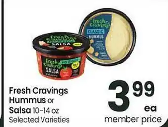 Safeway Fresh cravings hummus or salsa offer