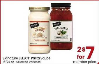 Safeway Signature select pasta sauce offer
