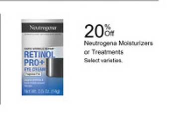 Walgreens Neutrogena moisturizers or treatments offer