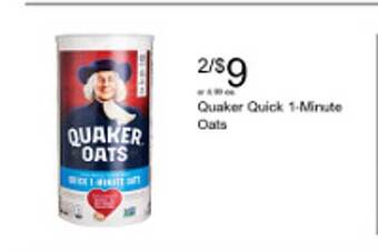 Walgreens Quaker quick 1-minute oats offer