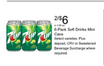 Walgreens 6-pack soft drinks mini cans offer