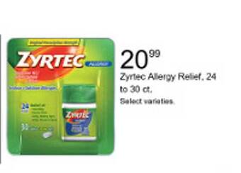Walgreens Zyrtec allergy relief offer