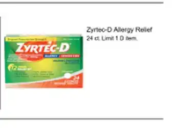 Walgreens Zyrtec-d allergy relief 24 ct offer