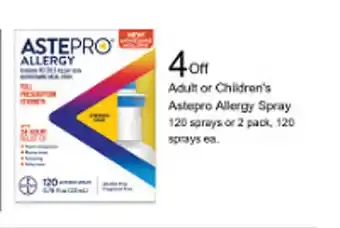 Walgreens Adult or children's astepro allergy spray offer