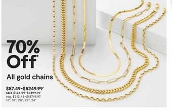 JC Penney All gold chains offer