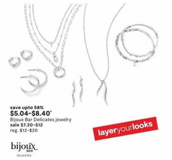 JC Penney Bijoux bar delicates jewelry offer