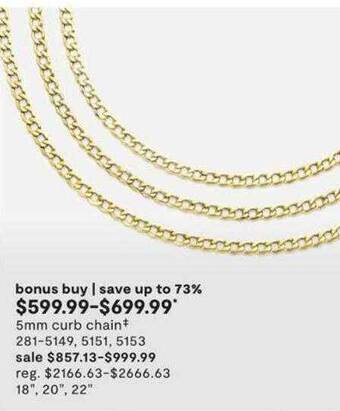 JC Penney 5mm curb chain offer