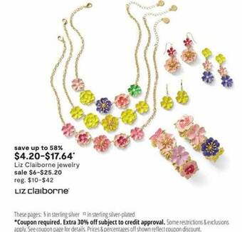 JC Penney Liz claiborne jewelry offer