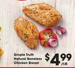 Kroger Simple truth natural boneless chicken breast offer