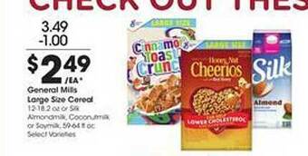Kroger General mills large size cereal offer