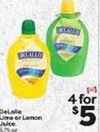 Weis Markets Delallo lime or lemon juice offer