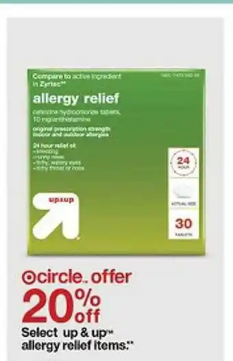 Target Select up & up allergy relief items offer