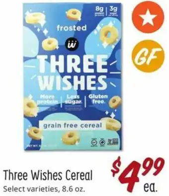 Sprouts Farmers Market Three Wishes Cereal 8.6 oz offer