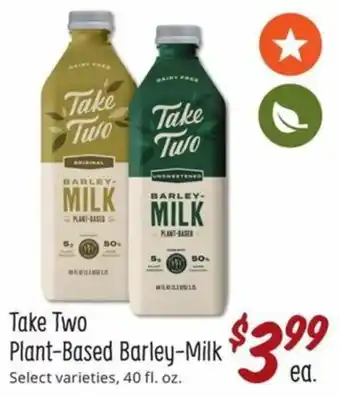 Sprouts Farmers Market Take Two Plant-Based Barley-Milk offer
