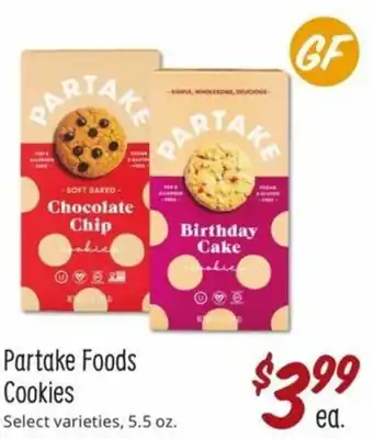 Sprouts Farmers Market Partake Foods Cookies 5.5 oz offer