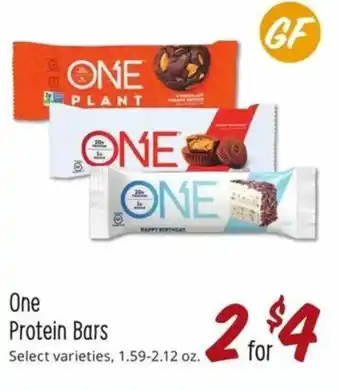 Sprouts Farmers Market One Protein Bars 1.59-2.12 oz offer