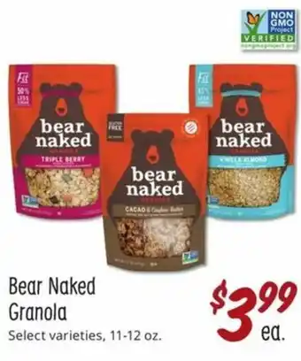 Sprouts Farmers Market Bear Naked Granola 11-12 oz offer