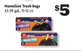 Family Dollar Homeline trash bags offer