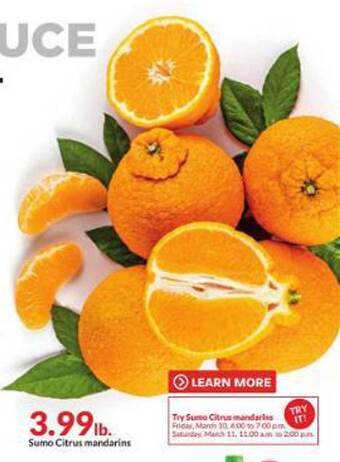 Hy-Vee Sumo citrus mandarins offer