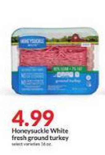 Hy-Vee Honeysuckle white fresh ground turkey offer