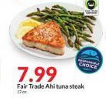 Hy-Vee Fair trade ahi tuna steak offer