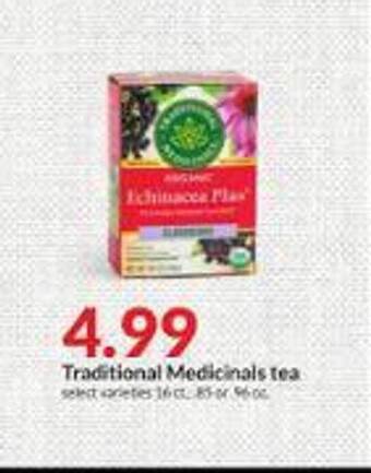Hy-Vee Traditional medicinals tea offer