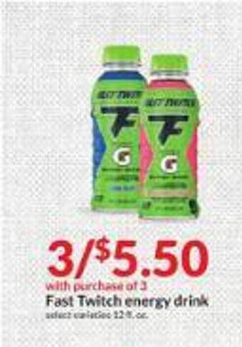 Hy-Vee Fast twitch energy drink offer
