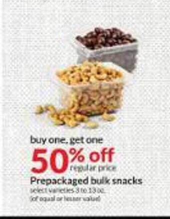 Hy-Vee Prepackaged bulk snacks offer